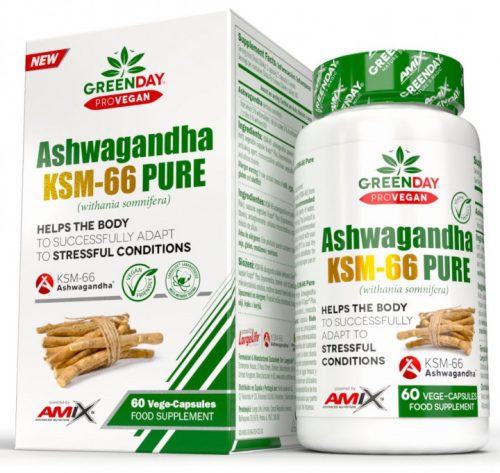 AMIX Nutrition - GreenDay® ProVEGAN Ashwagandha KSM-66 Pure 600  60 Vcaps BOX